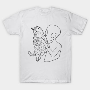 Alien Holding a Cat T-Shirt